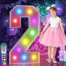 Marquee Numbers imprsv 4FT Colorido Number 2 com controle remoto Marquee Numbers imprsv 4FT Colorido Number 2 com controle remoto