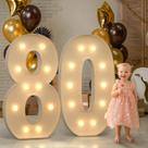 Marquee Numbers imprsv 80 para festa de 80 anos com luzes