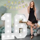 Marquee Numbers imprsv Grande decoração de aniversário de 16 anos