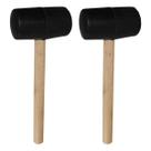 Marreta Martelo Borracha Kit 2 Uni Cabo Madeira Piso Taco Ladrilho Cemarica Montagem Reparo Manutençao Movel Mercenaria