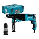 Martelete Combinado Makita HR2630TJ 800W 1200RPM 2.6J SDS Plus Com Maleta Concreto Aço e Madeira Mandril Troca Rápida Perfuração Até 32MM Pedreiros