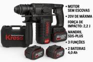 Martelete Perfurador Rompedor Impacto 2 Baterias Brushelles Profissional Kress