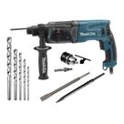 Martelete Rompedor Perfurador Makita, 800W, 2.7J força com acessórios essenciais, sem maleta Profissional HR2470X18