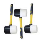 Martelo Borracha Marreta Kit 3 Uni Assenta Piso Obra Reparo Piso Taco Reparo Manutençao Ceramica Ladrilho