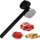 Martelo Culinário Amaciador Batedor De Carne Black Dupla Face Elegance Aço Inox Quebra Nozes
