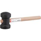 Martelo de Borracha 60 mm, Cabo em Madeira, Preto, Nove54