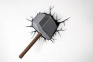 Martelo do Thor Mjolnir 25CM Suporte Parede Decoração