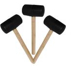 Martelo Marreta Borracha Kit 3 Cabo Madeira Piso Chao Ceramica Casa Montagem Manunteçao Moveis Mercenaria