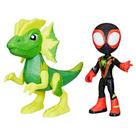 Marvel Spidey e Seus Amigos Espetaculares Dino-Webs Miles Morales e Electrossauro G0121 Hasbro