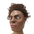 Máscara 3D de resina realista de celebridades engraçadas com cabelo de Halloween Máscara 3D de resina realista de celebridades engraçadas com cabelo de Halloween