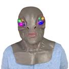 Máscara alienígena brilhante LED, eventos de cosplay de Halloween, látex