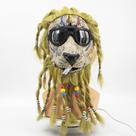 Máscara Angry Lion Head com dreadlocks para festa de Halloween