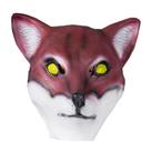 Máscara animal HMS Fox Latex Red com olhos amarelos, tamanho único
