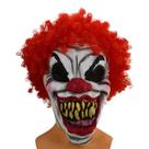 Máscara assustadora, cabelo vermelho, palhaço, látex, traje de cosplay facial