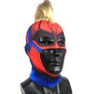 Máscara Captain Marvel Carol Danvers Cosplay Latex para adulto