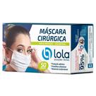 Máscara Cirúrgica Descartável Tripla Lola Branca - 50 Unidades