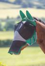 Máscara contra moscas Shires Fly Guard Deluxe com orelhas e nariz verde extra completa