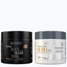 Máscara de Açúcar Negro Blueken 500G e Máscara Reconstrutora Luxurious Ouro Branco Blueken 200G