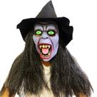 Máscara de bruxa Scary Resin Creepy Evil com olhos brilhantes para adultos