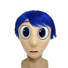 Máscara de cabeça cheia com peruca azul Inside Out 2 Joy Character