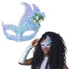 Máscara de Carnaval Sereia Conchas Nacarado