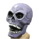 Máscara de caveira assustadora de látex de Halloween roxa para adultos