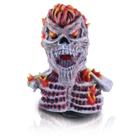 Máscara de caveira Fiery Design com espinha flamejante e resina dentária 45x36cm