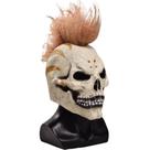 Máscara de caveira punk com resina mohawk, fantasia de cosplay de Halloween