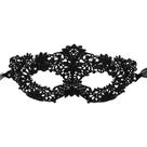 Máscara de cosplay com capa de renda e meia face para Halloween Black Lady