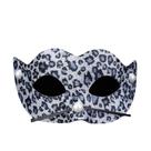 Máscara de cosplay com estampa de leopardo em PVC de meia face para Halloween