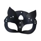 Máscara De Cosplay De Gato Em Couro Para Mulheres, Máscara De PU Para Festa De Halloween, Acessórios
