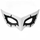 Máscara de cosplay de meia face em resina de raposa branca 17,5x6,5cm