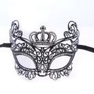 Máscara de cosplay de metal com capa de meia face para senhora com strass
