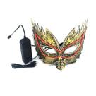 Máscara de cosplay de raposa de duas cores em formato de meia-face luminosa retrô Máscara de cosplay de raposa de duas cores em formato de meia-face luminosa retrô
