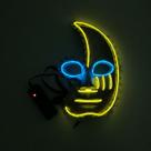 Máscara de cosplay El Cold Light Luminous Half Face Moon Painted M