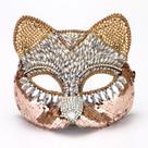 Máscara de cosplay Foxy com strass e adereços de fantasia de Halloween