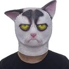 Máscara de cosplay Halloween Unhappy Cat, látex, capa de cabeça de animal