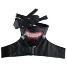 Máscara de cosplay Tokyos Ghouls Kaneki Ken com zíper em couro macio