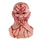 Máscara de fantasia Halloween Cosplay Bald Old Man Blood Scar Latex