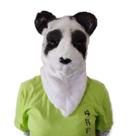 Máscara de fantasia Halloween Cosplay Panda Horror PVC para adultos