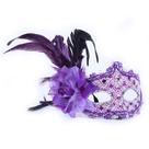 Máscara de festa, capa de meia face, roxa, adereço de cosplay