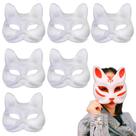 Máscara de festa Yokawe Therian Fox Anime Paper DIY, pacote com 6
