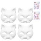 Máscara de gato AYNKH DIY Painted Diamond Blank Máscara facial, conjunto de 4