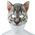 Máscara de gato em EVA com impressão digital realista para Halloween e cosplay