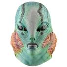 Máscara de Halloween Animal Green Fish Monster Latex tamanho único