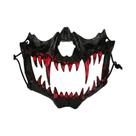 Máscara De Halloween Estilo Anime Meia-Face Com Sangue, Máscara De Festa Japonesa Yokai Tigre Yasha