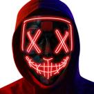 Máscara de iluminação LED Poptrend Fantasia de Halloween para adultos