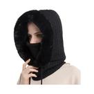 Máscara de Inverno Feminina com Capuz - Conjunto de Boné e Balaclava de Pele de Caxemira