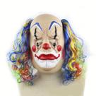 Máscara de látex, capa facial, cabelo colorido, palhaço, Halloween