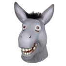 Máscara de látex, capa facial completa, fantasia de burro, adereço de festa